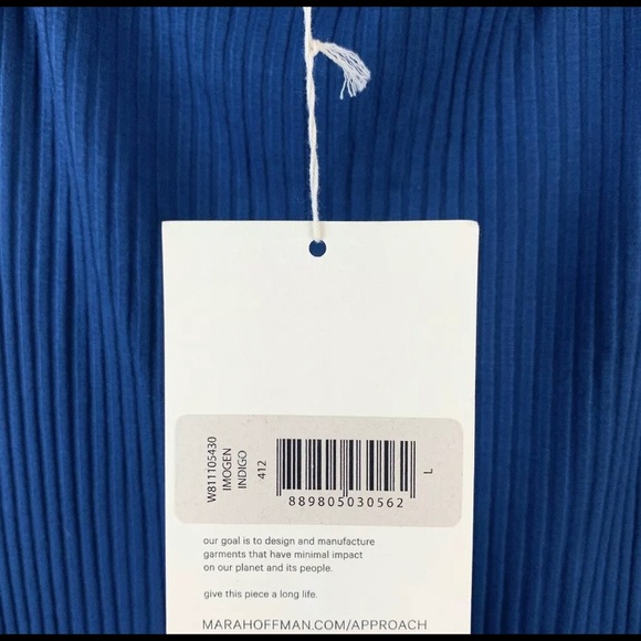 NWT! SPRING SPECIAL!!! Mara Hoffman Imogen Indigo Midi Dress XL - Picture 4 of 7